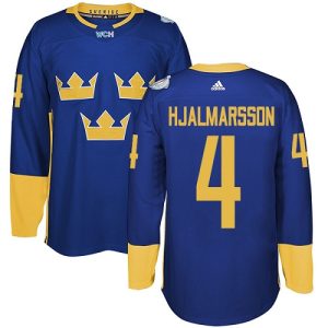 Herren Team Schweden #4 Niklas Hjalmarsson Authentic Königsblau Auswärts 2016 World Cup